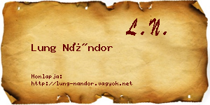 Lung Nándor névjegykártya